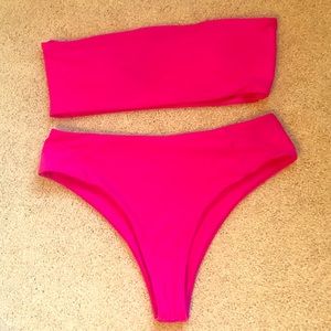 Zaful pink strapless bikini. Size medium.